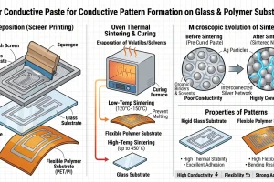 Silver Conductive Paste for Conductive Pattern Formation on Glass and Polymer Substrates