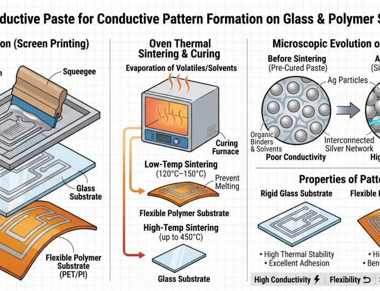Silver Conductive Paste for Conductive Pattern Formation on Glass and Polymer Substrates