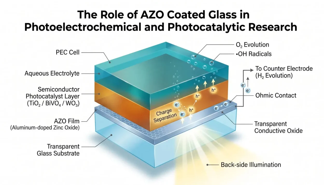 The Role of AZO Coated Glass in Photoelectrochemical and Photocatalytic Research