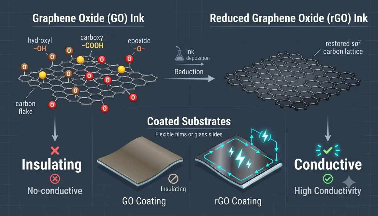 Comparative Study of Graphene Oxide and Reduced Graphene Oxide Inks for Conductive Coatings